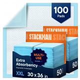 Stack Man 100pk XXL Incontinence Underpads 30x36