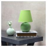 Simple Designs Mini Ceramic Table Lamp Green 8.66