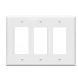 ENERLITES 3-Gang Mid-Size Wall Plate White