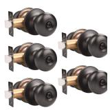 GOBEKOR 5-Pack Privacy Door Knobs Oil Rubbed...