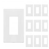 ENERLITES 1-Gang Screwless Wall Plate White 10Pk