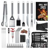 HUSSAR 34PCS Stainless BBQ Grill Tool Set Silver