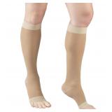 Truform Sheer Compression Stockings Open Toe Med