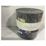 Threshold 6x6 3-Wick Charcoal Black Teak Candle