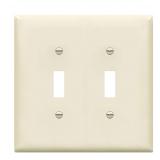 ENERLITES 2-Gang Midway Toggle Wall Plate Almond
