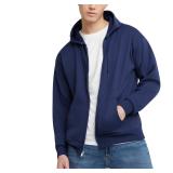 Hanes Mens Full-Zip Eco-Smart Hoodie Navy XL
