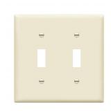 ENERLITES 2-Gang Toggle Wall Plate Light Almond