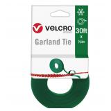 VELCRO Brand 30ft Holiday Garland Ties Green