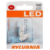 SYLVANIA 194 T10 W5W Red LED Bulbs 2 Pack