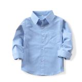 OCHENTA Mens Oxford Button-Down Shirt Sky Blue XL