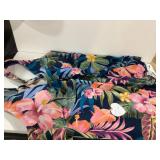 Womens Floral Print Swimsuit Navy Blue XL