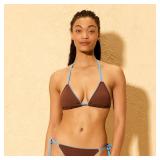 Shade  Shore Brown Triangle Bikini Top Size S