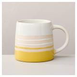 Hearth  Hand 16.5oz Yellow Stripe Ceramic Mug