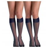 Hanes Silk Reflections Knee-Highs Navy One Size