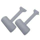 Kigley 2-Pc Gray Chaise Lounge Headrest Pillows