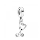 PANDORA Stethoscope Heart, Clear CZ