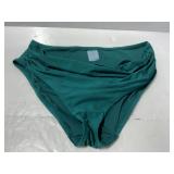 Shade and Shore Green Ruched Bikini Bottom Size L
