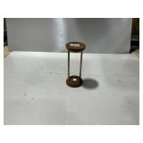 Modern Wood and Brass Pedestal Display Stand