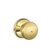 Schlage Andover Privacy Door Knob 2.75 Brass