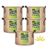iPower 5-Pack Gallon Plant Grow Bags 7 Gal