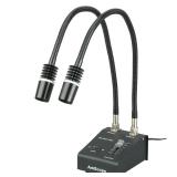 AmScope LED Dual Gooseneck Lights Illuminator 6W