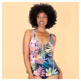Lands End Womens Tankini Top Size L Tropical