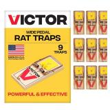 Victor Wide Pedal Snap Rat Traps 9-Pack FSC