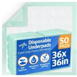 Medline Super Absorbent Underpad 36" x 36"
