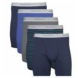Gildan Boxer Briefs Large Mixed Navy 5-Pack