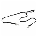 Coastal 1x4 2-Dog Tangle-Free Leash Black