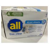 All Free Clear Dryer Sheets 250ct