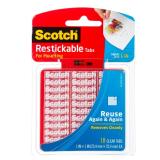 Scotch 1 Restickable Mounting Tabs 18-Pack
