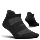 Feetures Running Socks Medium No Show Black 1 Pair
