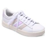 Adidas Womens White Lavender Low-Top Sneakers