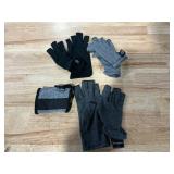 Fingerless Gloves Bundle 2 Medium 1 Large BlkGry