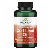 Swanson Cod Liver Oil 180 Count Vitamin A Softgels
