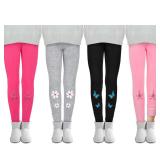 Cooraby Girls Fleece Leggings 8-9 Years 4-Pack