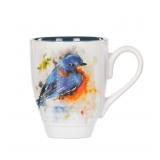 DEMDACO 16oz Bluebird Watercolor Stoneware Mug