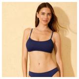 Wild Fable Smocked Bralette Bikini Top Navy L