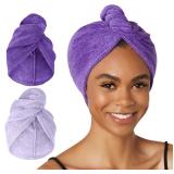 Turbie Twist Hair Towel Large 2-Pack Purple