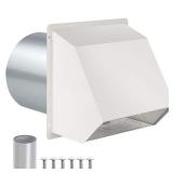 Helhom 6 Metal Wall Vent Hood White