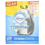 Glad 13 Gal OdorShield Trash Bags 120 Count