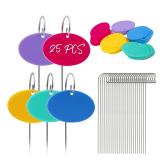 Temlum 25pc Acrylic Plant Labels Set Multicolor