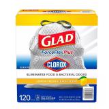 Glad 120ct Tall Kitchen Trash Bags Lemon Scent