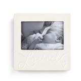 Demdaco Loved 8x8 Inch Ceramic Picture Frame Cream