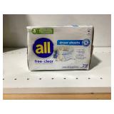 All Free Clear Fabric Softener Dryer Sheets 250ct