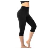 Walifrey Womens Cycling Capri Pants Black Small