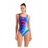 Arena O Back One-Piece Swimsuit Blue Multi Size 34