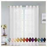 Dainty Home Sheer Linen Curtains 110x84 White