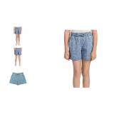 Girls Floral Print Denim Pull-On Shorts